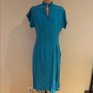 DVF Vintage Silk Mandarin Collar Dress